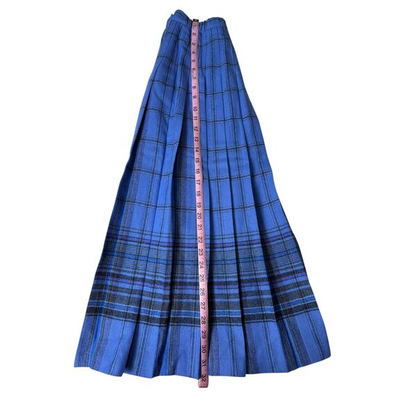 Vintage Pendleton wool pleated windowpane maxi skirt unlined size 6 - Picture 7 of 7